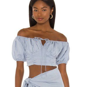 NWT: House of Harlow 1960 - x Sofia Richie Nima Top, off shoulder cropped stripe